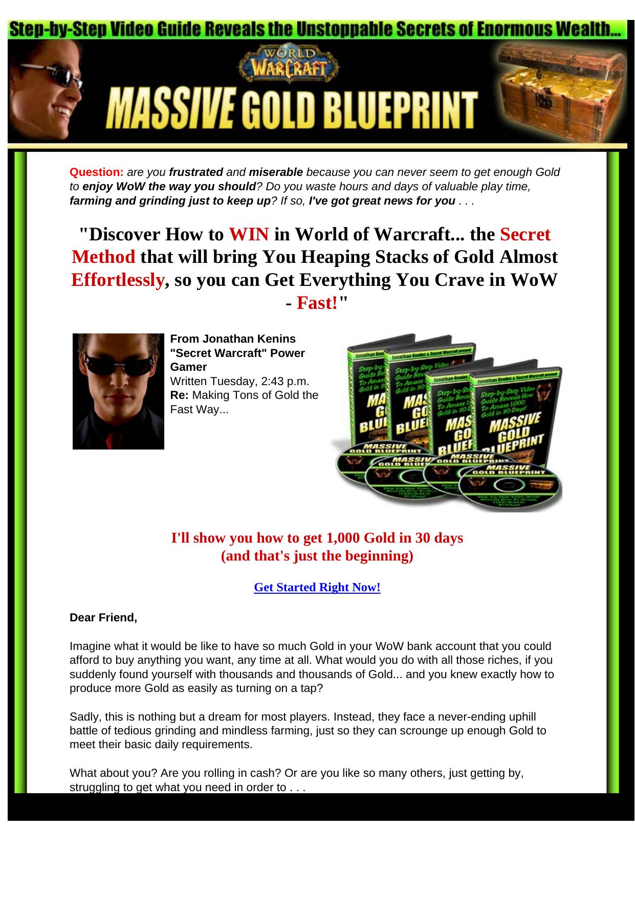 Massive Gold Blueprint - #1 World Of Warcraft Payout. by Best of Kuszter's Collection