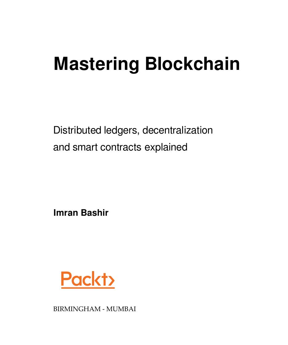 Mastering Blockchain by Imran Bashir