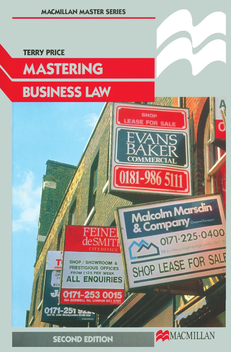 Mastering Business Law by Terry Price (auth.)