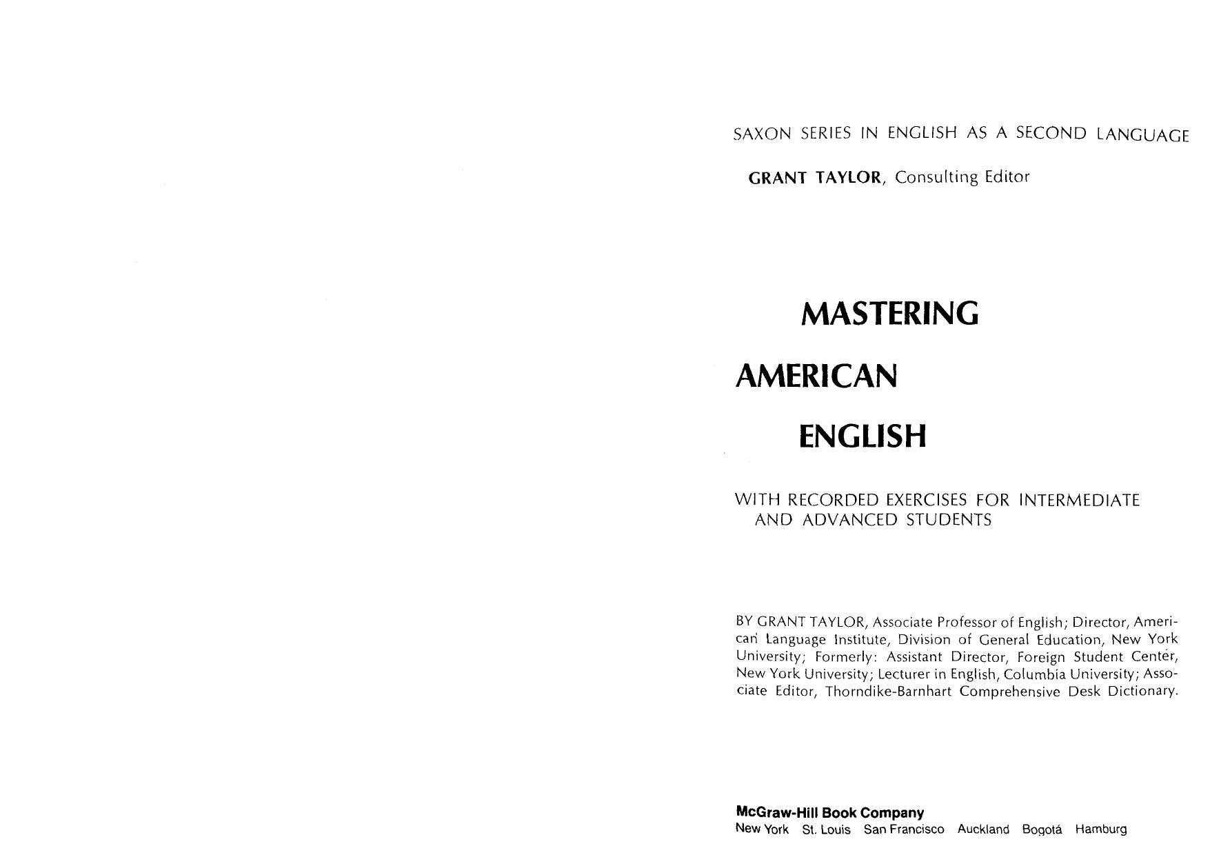 Mastering English: An Advanced Grammar for Non-Native and Native Speakers by Alex Klinge