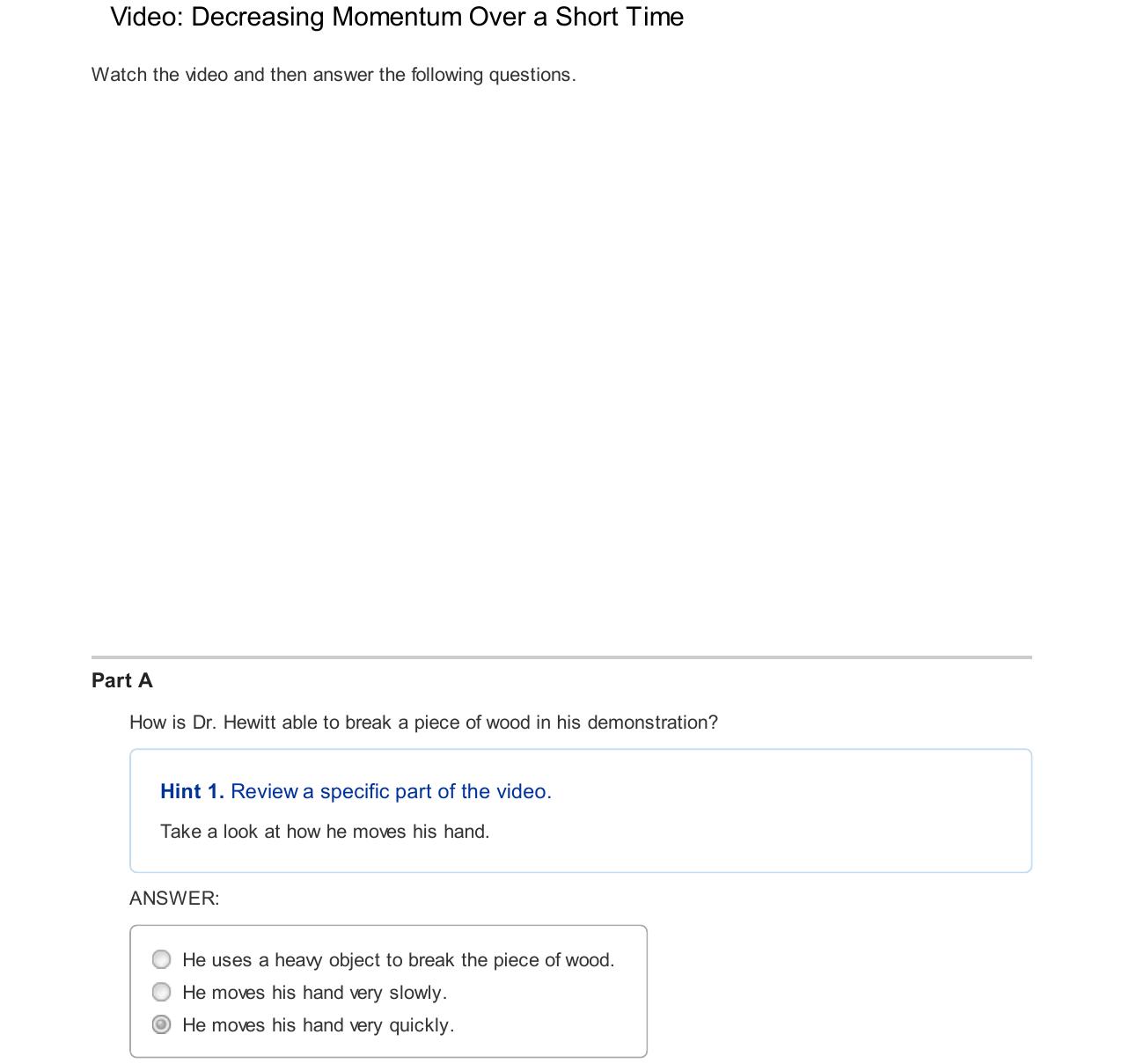 Mastering Physics- Momentum and Impulse Lab by Unknown