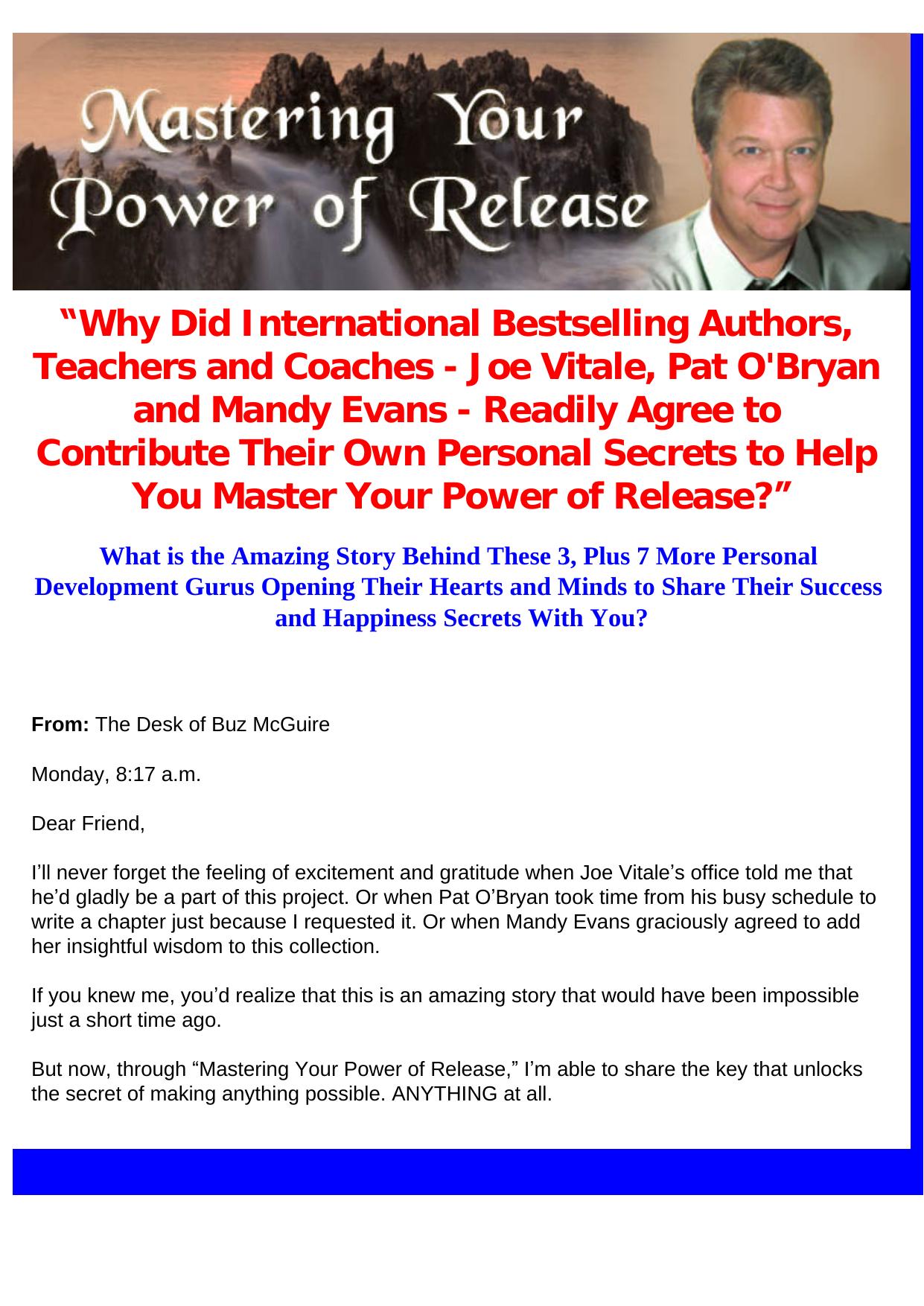 Mastering Your Power Of Release. by Best of Kuszter's Collection