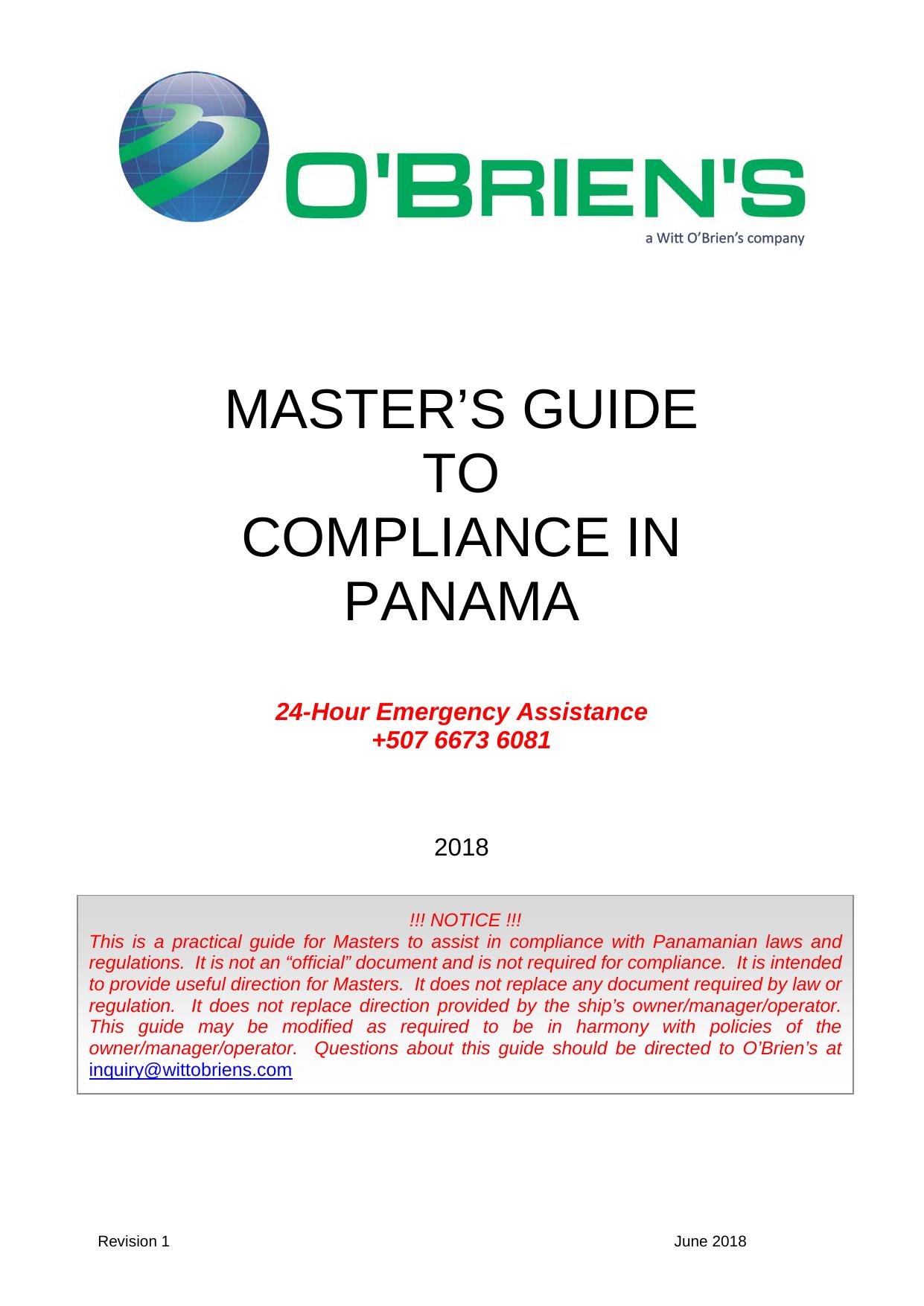 Masters guide to compliance in Panamanian waters by Rock Sean