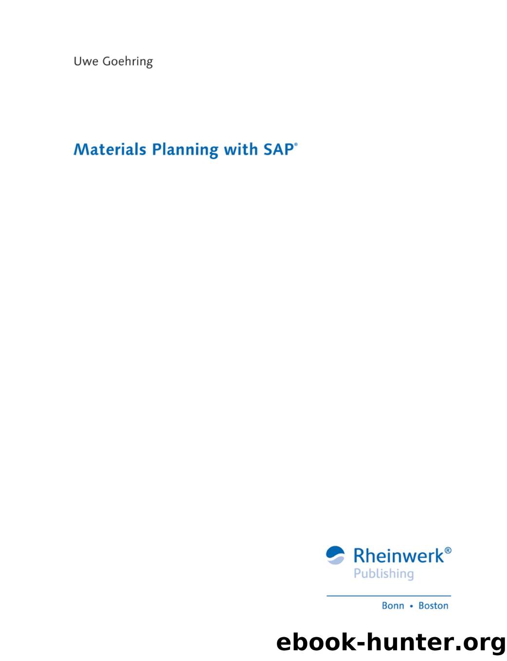 Materials Planning with SAP by Unknown