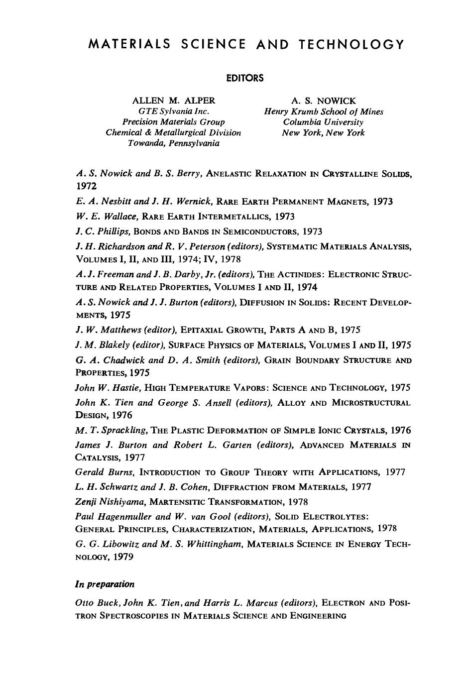 Materials Science in Energy Technology (1979) by 4<8=8AB@0B>@