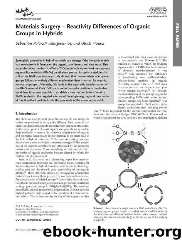 Materials Surgery  Reactivity Differences of Organic Groups in Hybrids by wcu