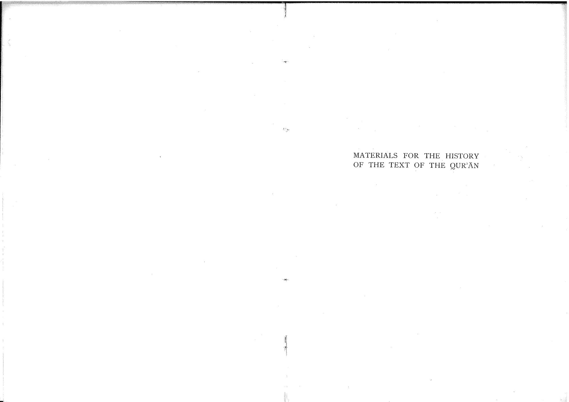 Materials for the history of the text of the Qurâan by Arthur Jeffery