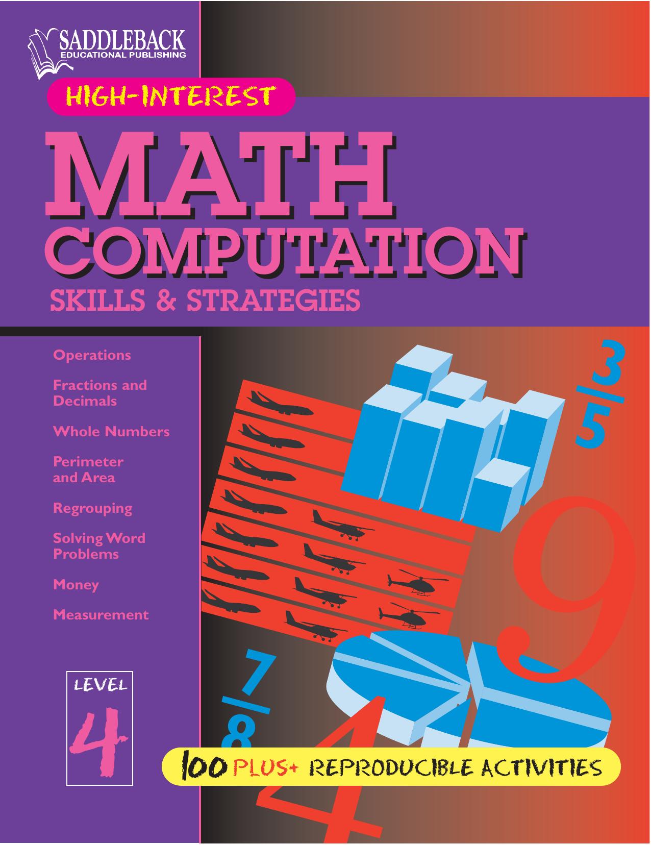 Math Computation Skills & Strategies Level 4 (Math Computation Skills & Strategies) by Kent Publishing