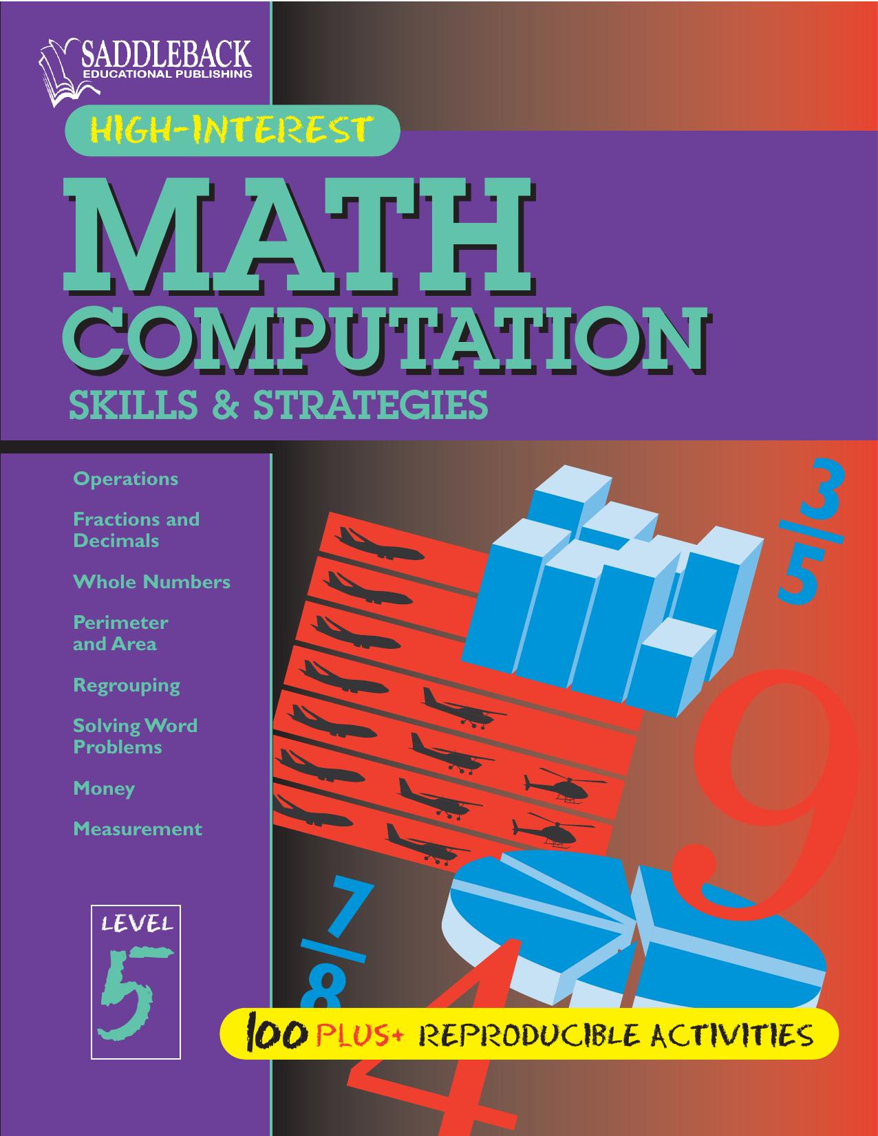 Math Computation Skills & Strategies Level 5 (Math Computation Skills & Strategies) by Kent Publishing