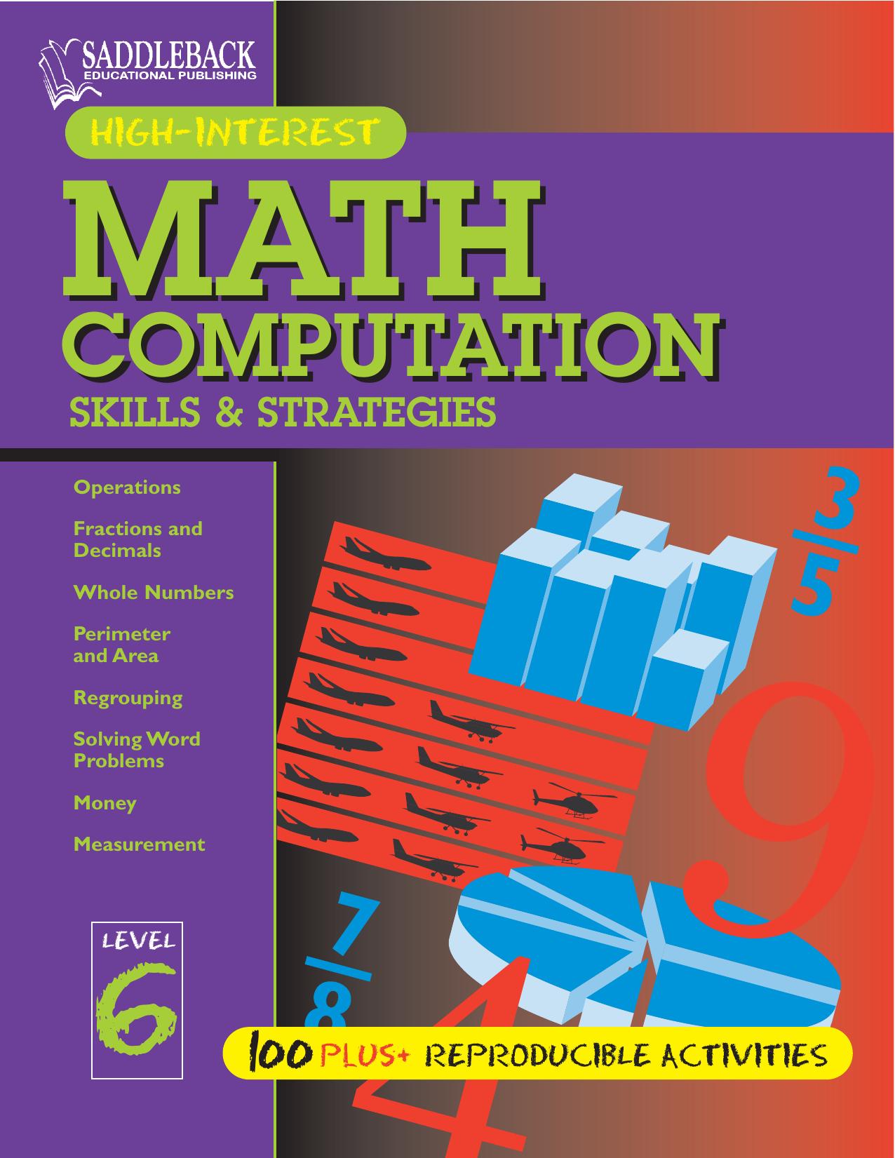 Math Computation Skills & Strategies Level 6 (Math Computation Skills & Strategies) by Kent Publishing