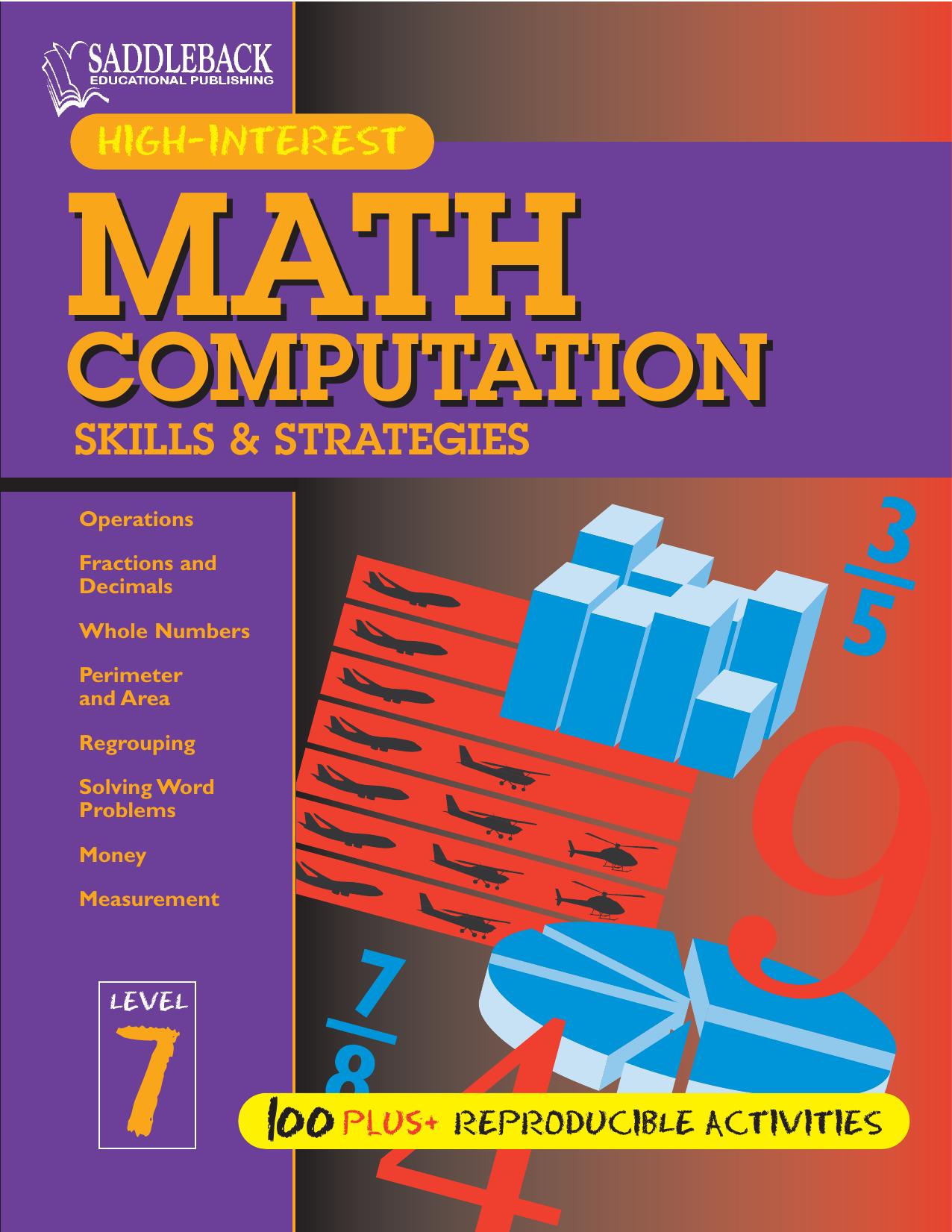 Math Computation Skills & Strategies Level 7 (Math Computation Skills & Strategies) by Kent Publishing