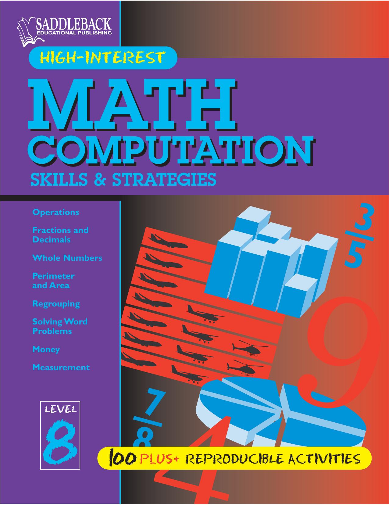 Math Computation Skills & Strategies Level 8 (Math Computation Skills & Strategies) by Kent Publishing