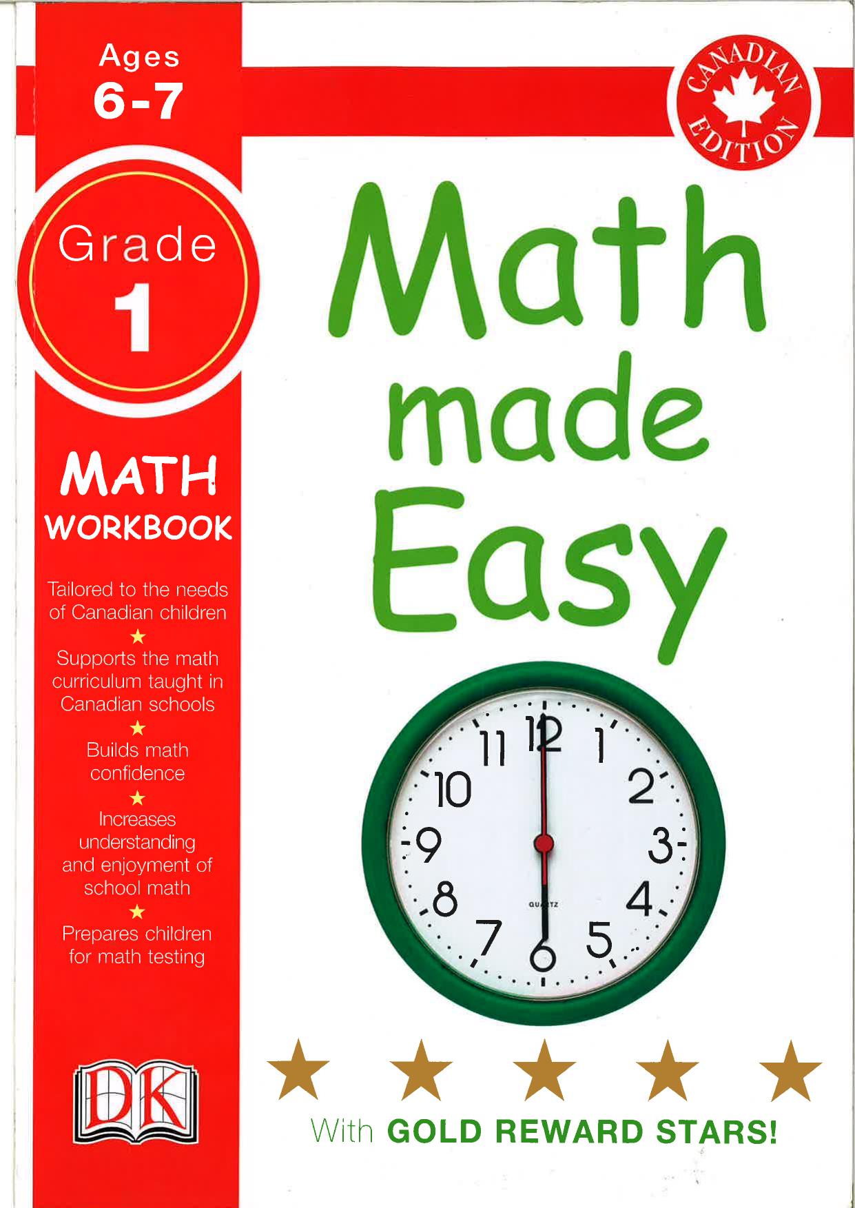 Math Made Easy Grade 1: math workbook (Canadian edition) by Wilson M
