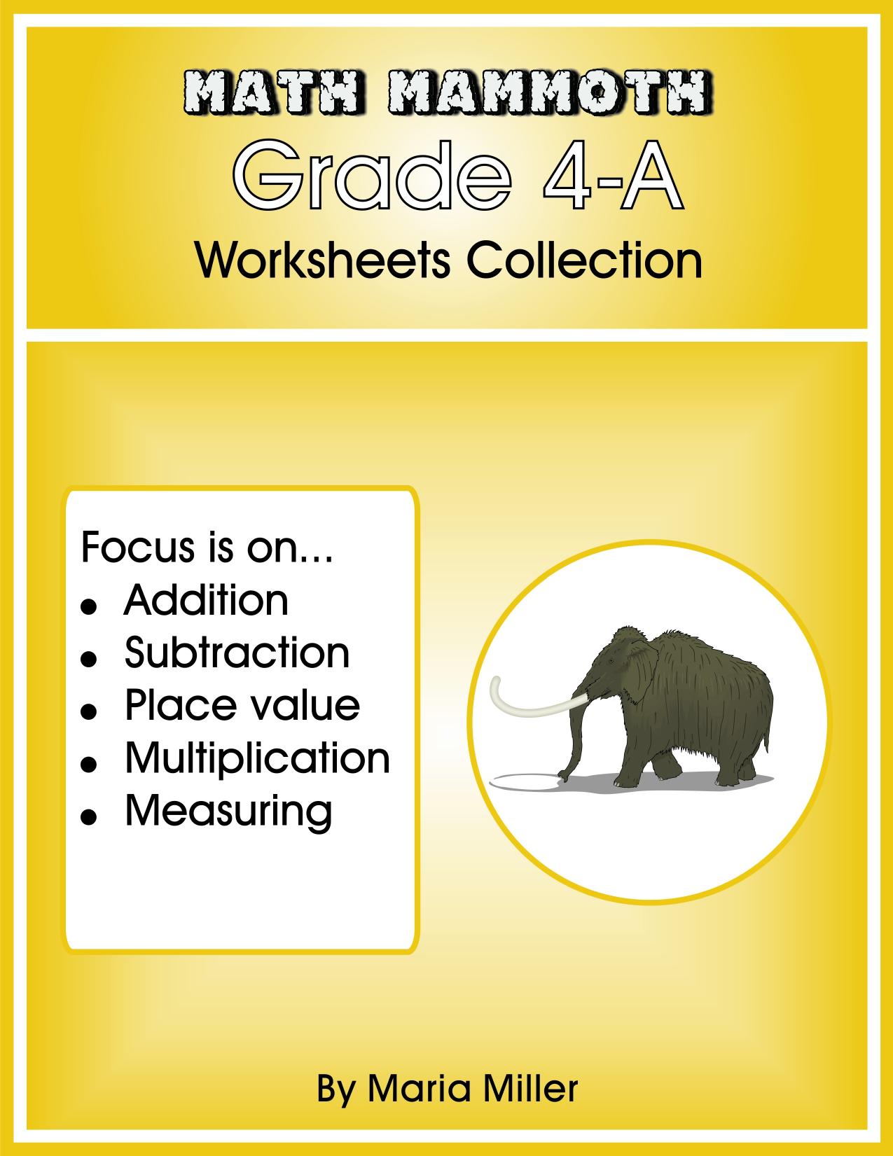 Math Mammoth 4A Worksheets Collection by Maria Miller