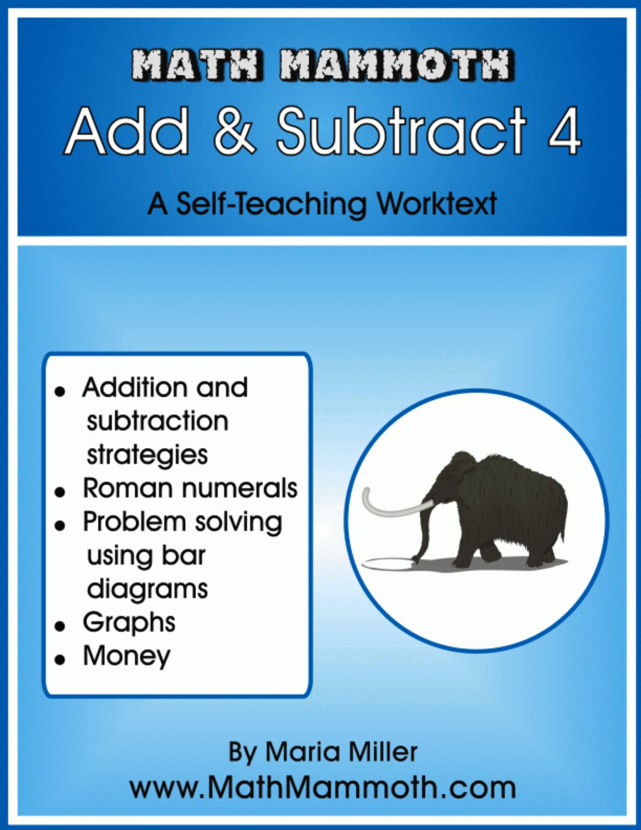 Math Mammoth Add & Subtract 4 by Maria Miller