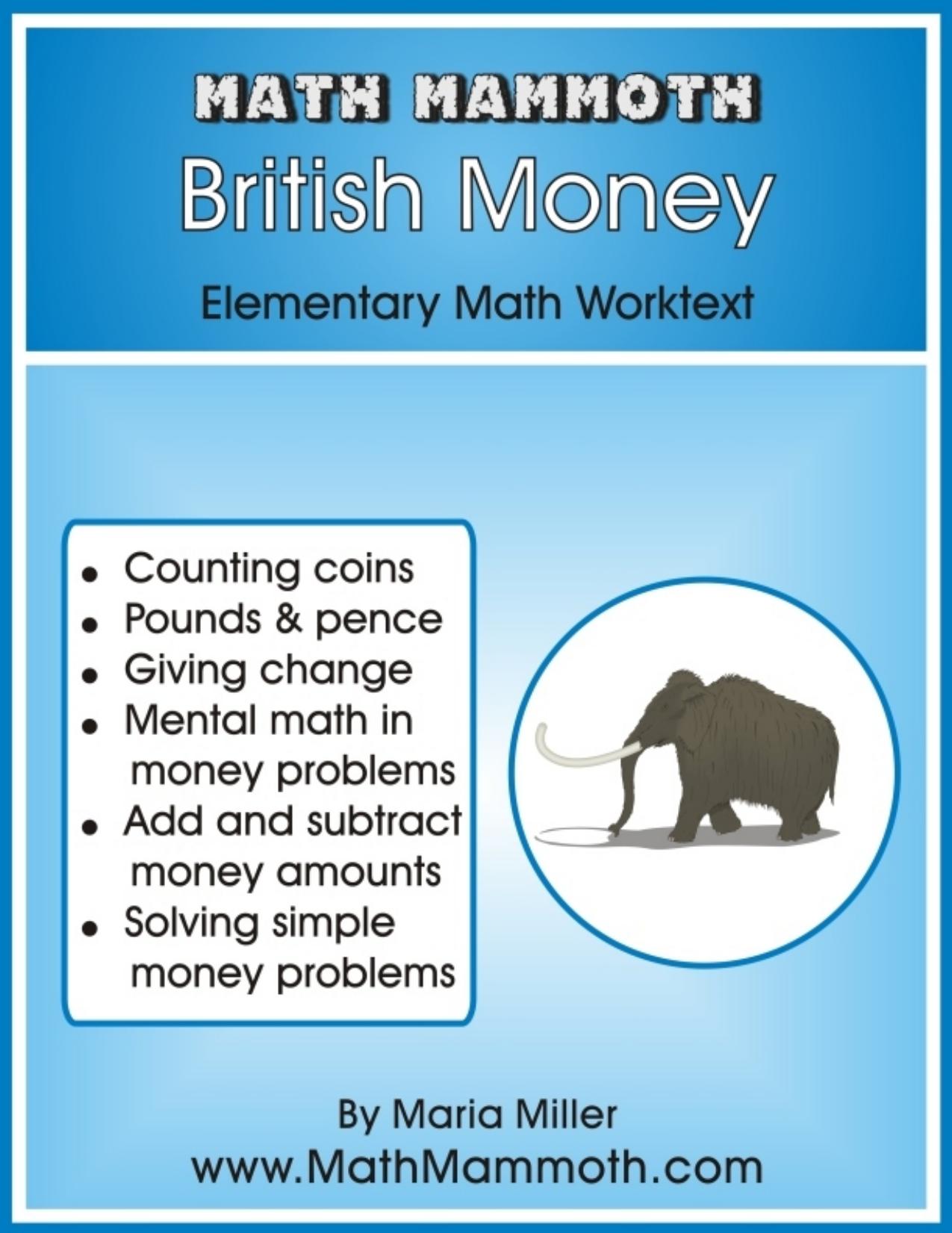 Math Mammoth British Money by Maria Miller