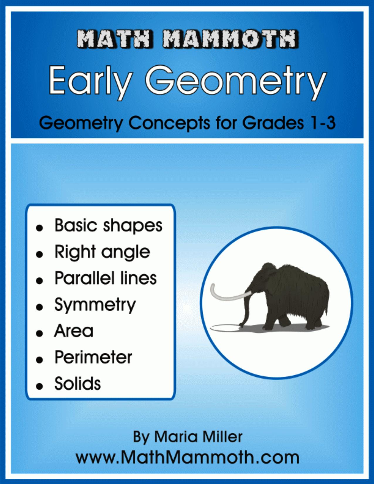 Math Mammoth Early Geometry Worktext by Maria Miller