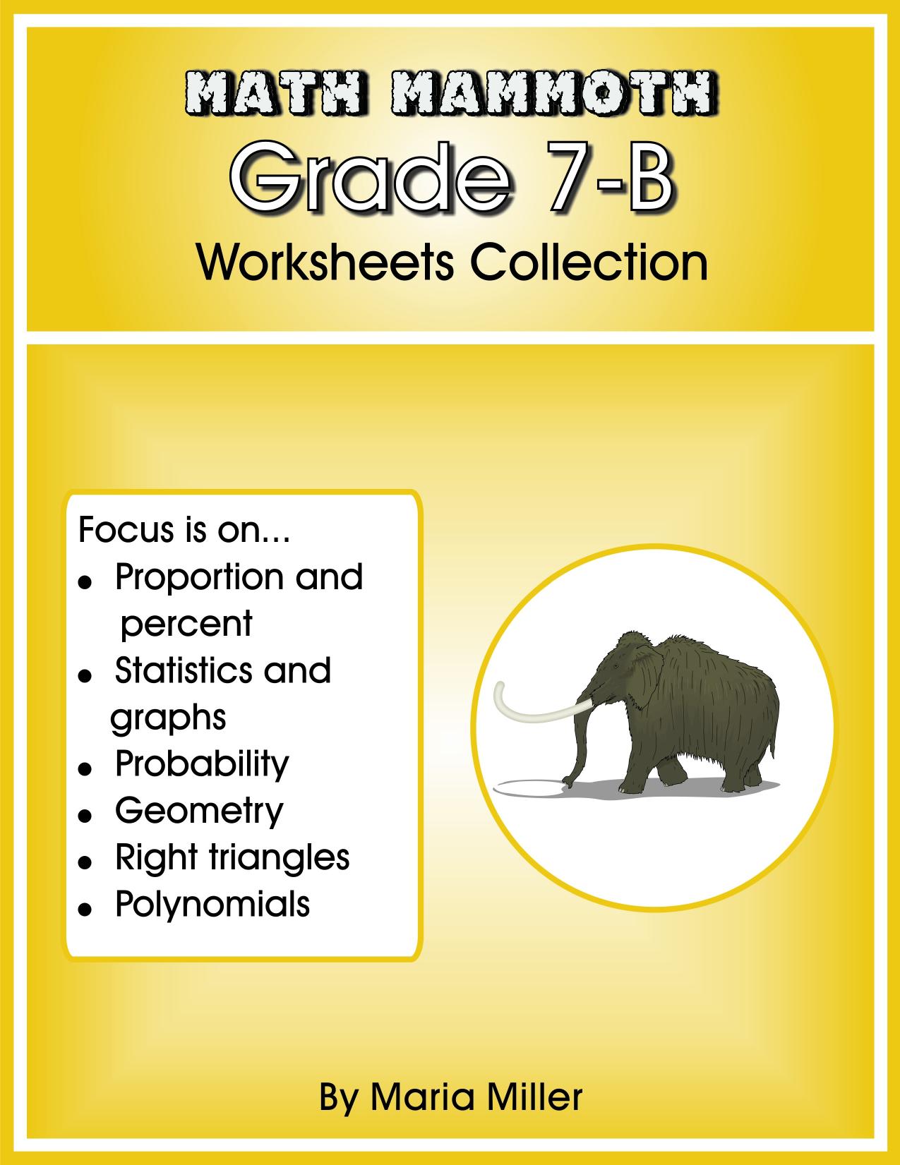 Math Mammoth Grade 7B Worksheets Collection by Maria Miller