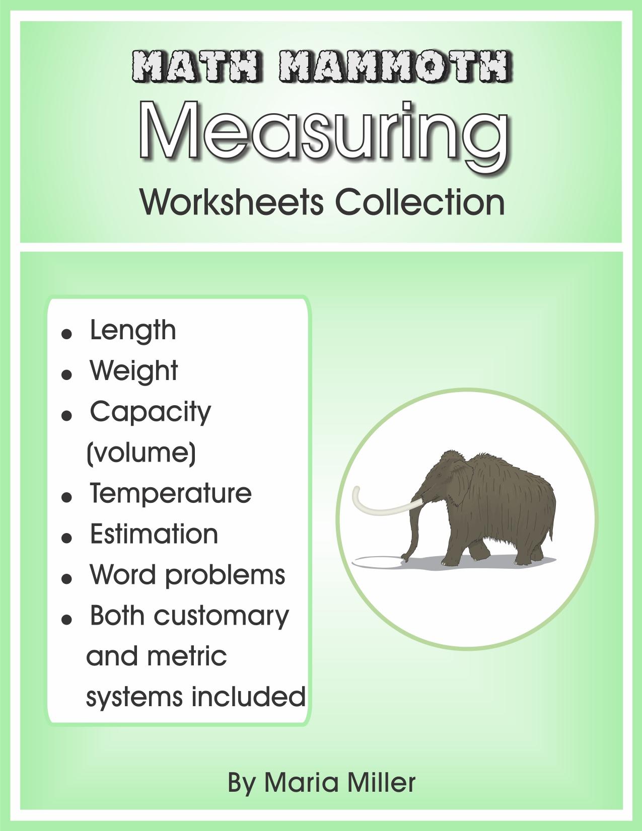 Math Mammoth Measuring Worksheets Collection by Maria Miller