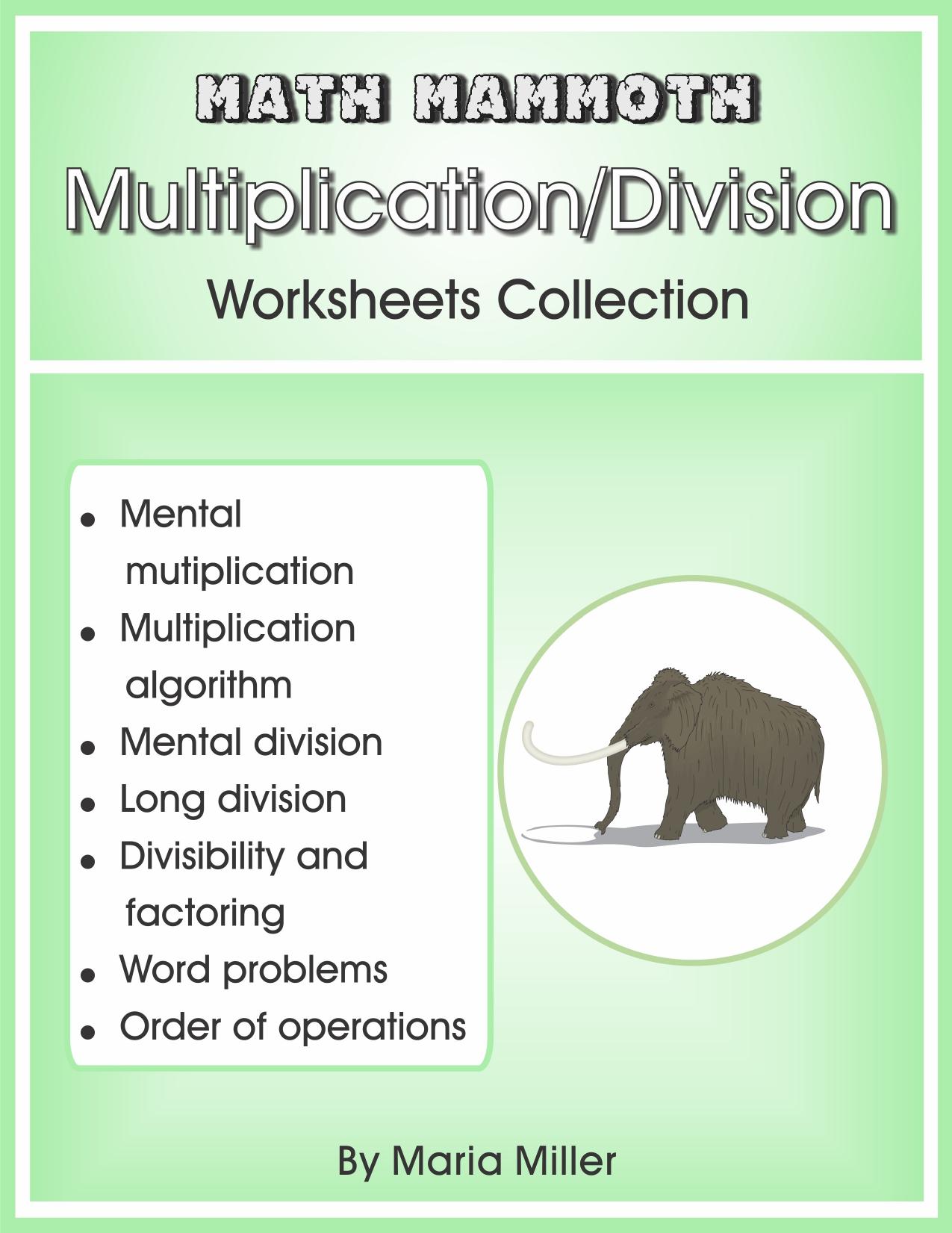 Math Mammoth MultiplicationDivision Worksheets Collection by Maria Miller