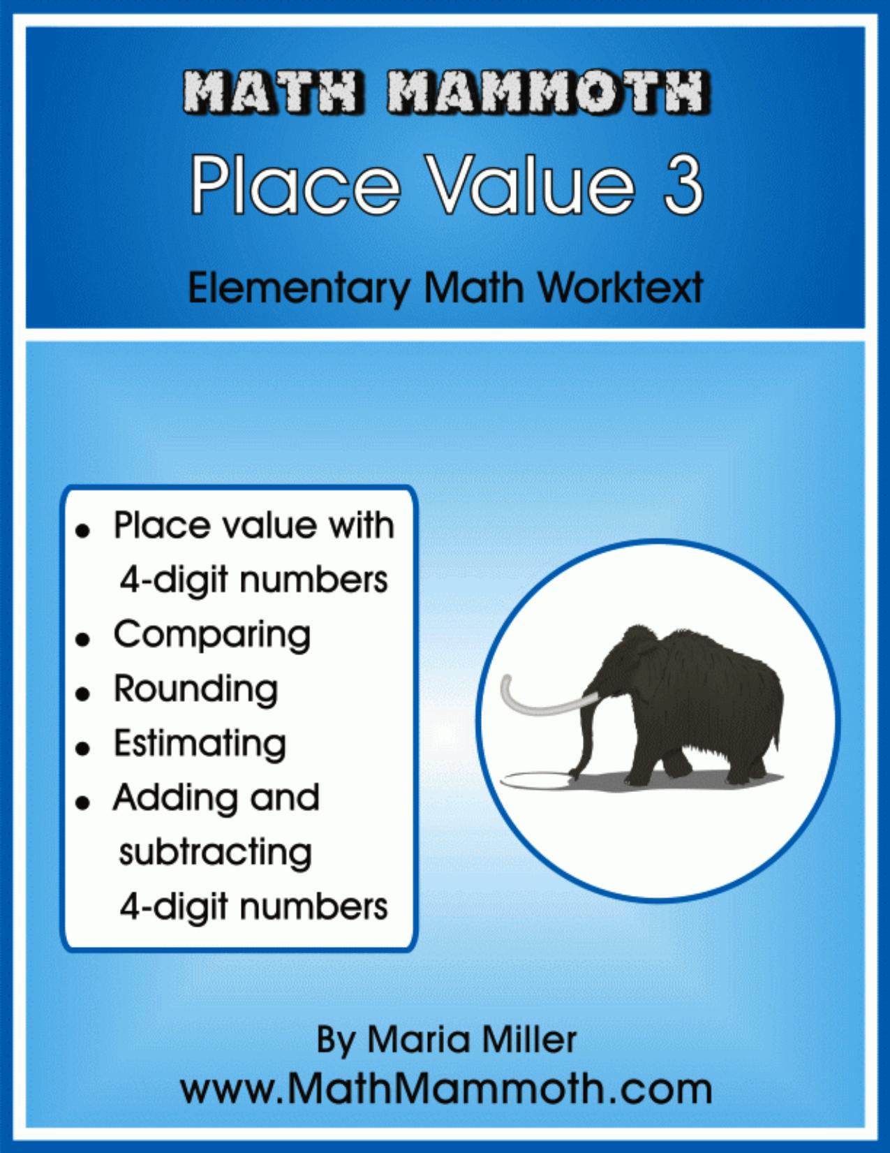 Math Mammoth Place Value 3 by Maria Miller