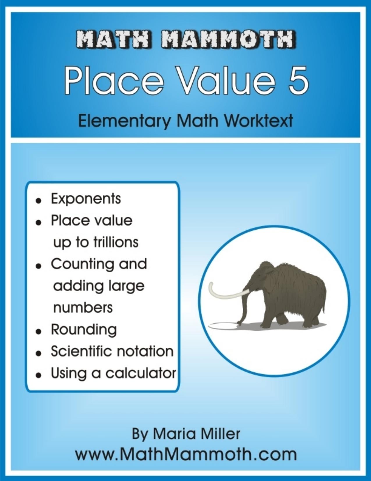 Math Mammoth Place Value 5 by Maria Miller