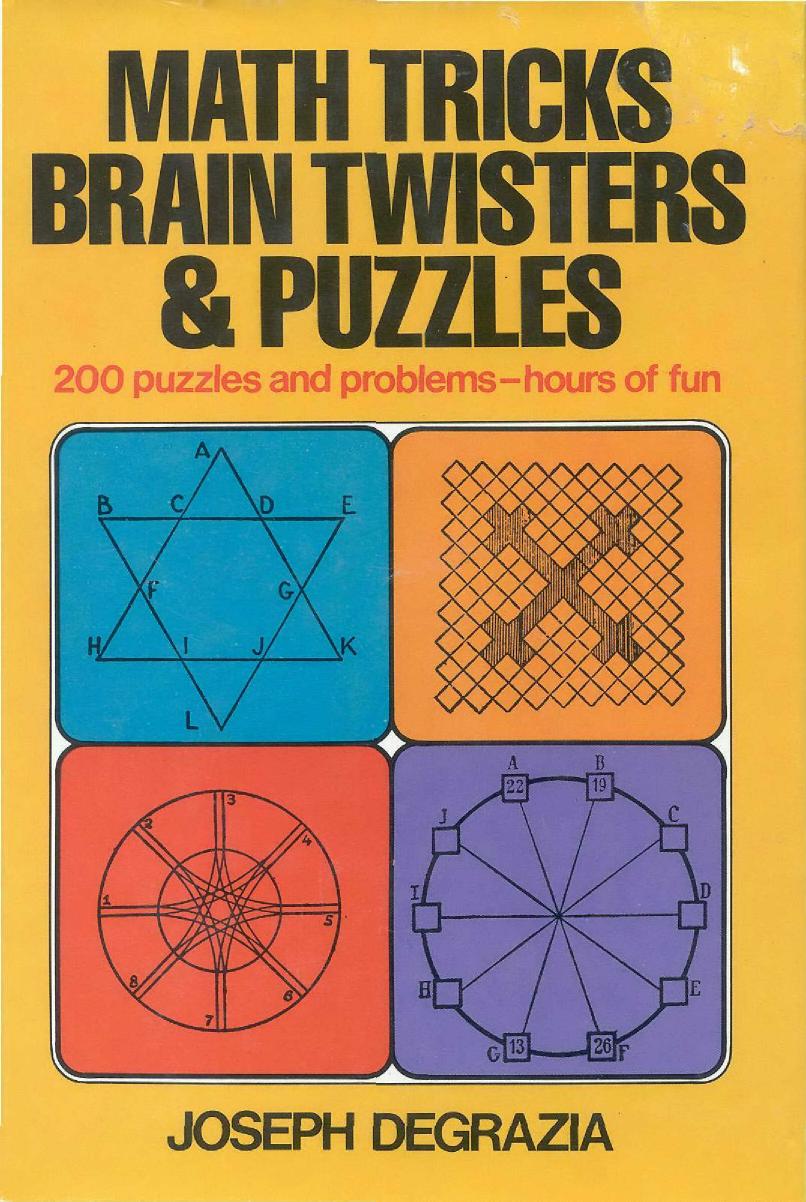 Math Tricks, Brain Twisters and Puzzles by Joseph Degrazia PDF Tam by Unknown