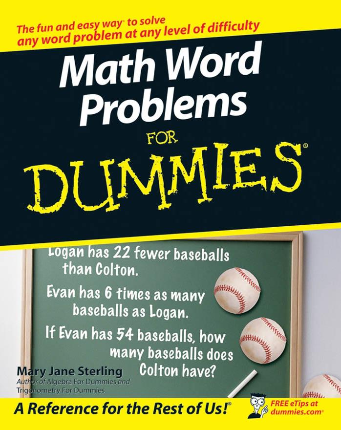 Math Word Problems for Dummies by Sterling Mary Jane