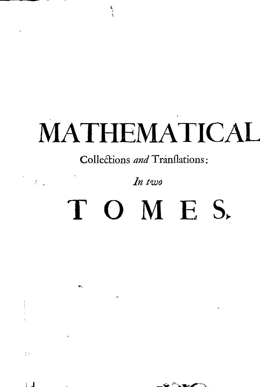 Mathematical Collections and Translations. The First Tome by Thomas Salusbury (ed. trans.)