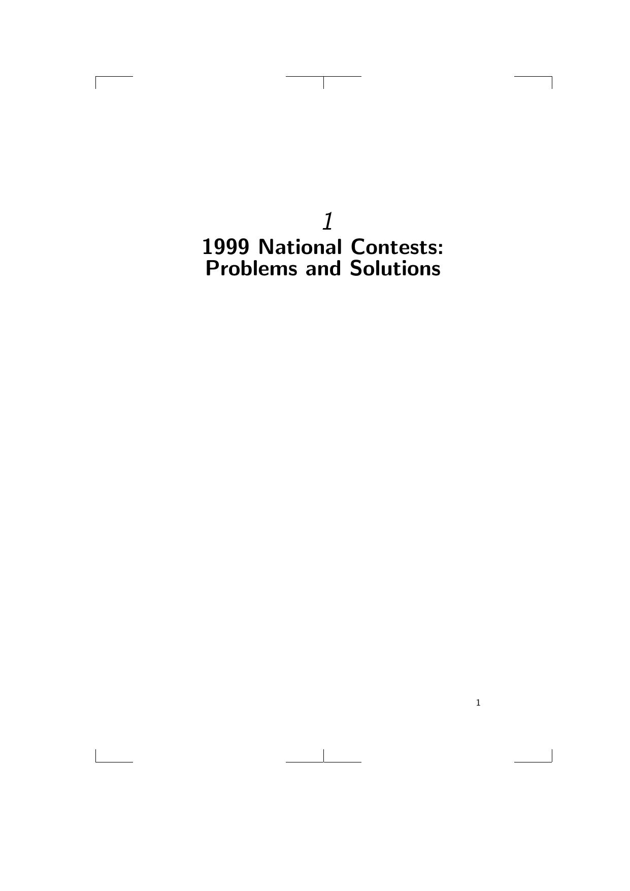 Mathematical Olympiads Problems and Solutions From Around the World T Andreescu Z Feng by Unknown