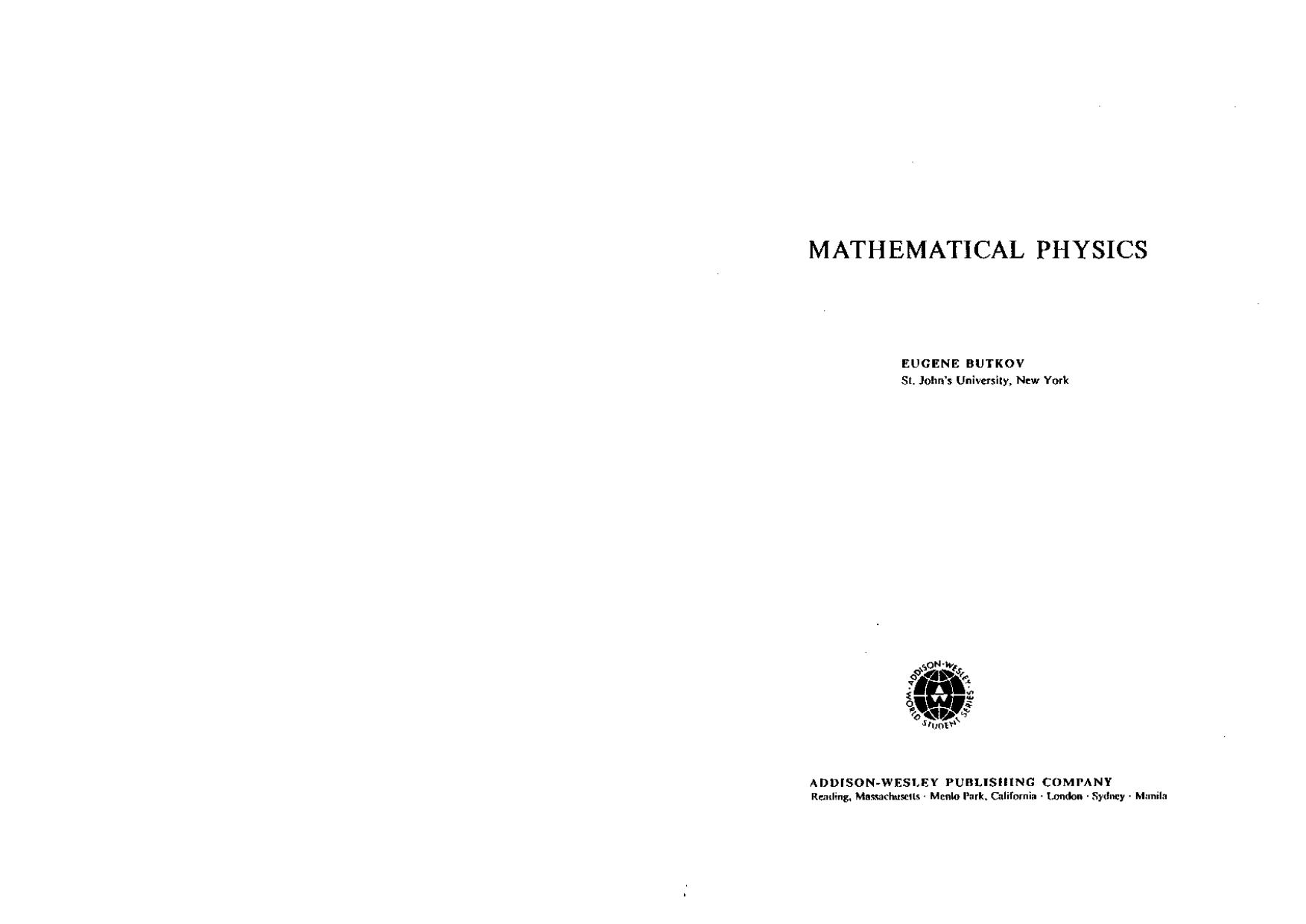 Mathematical Physics by Eugene Butkov