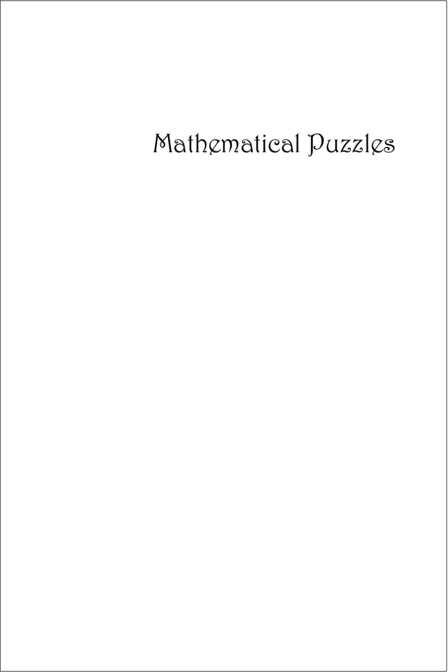 Mathematical Puzzles by A Connoisseur's Collection