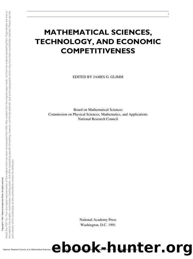 Mathematical Sciences, Technology, and Economic Competitiveness by unknow