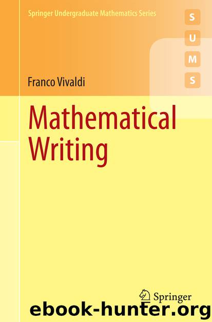 Mathematical Writing by Franco Vivaldi