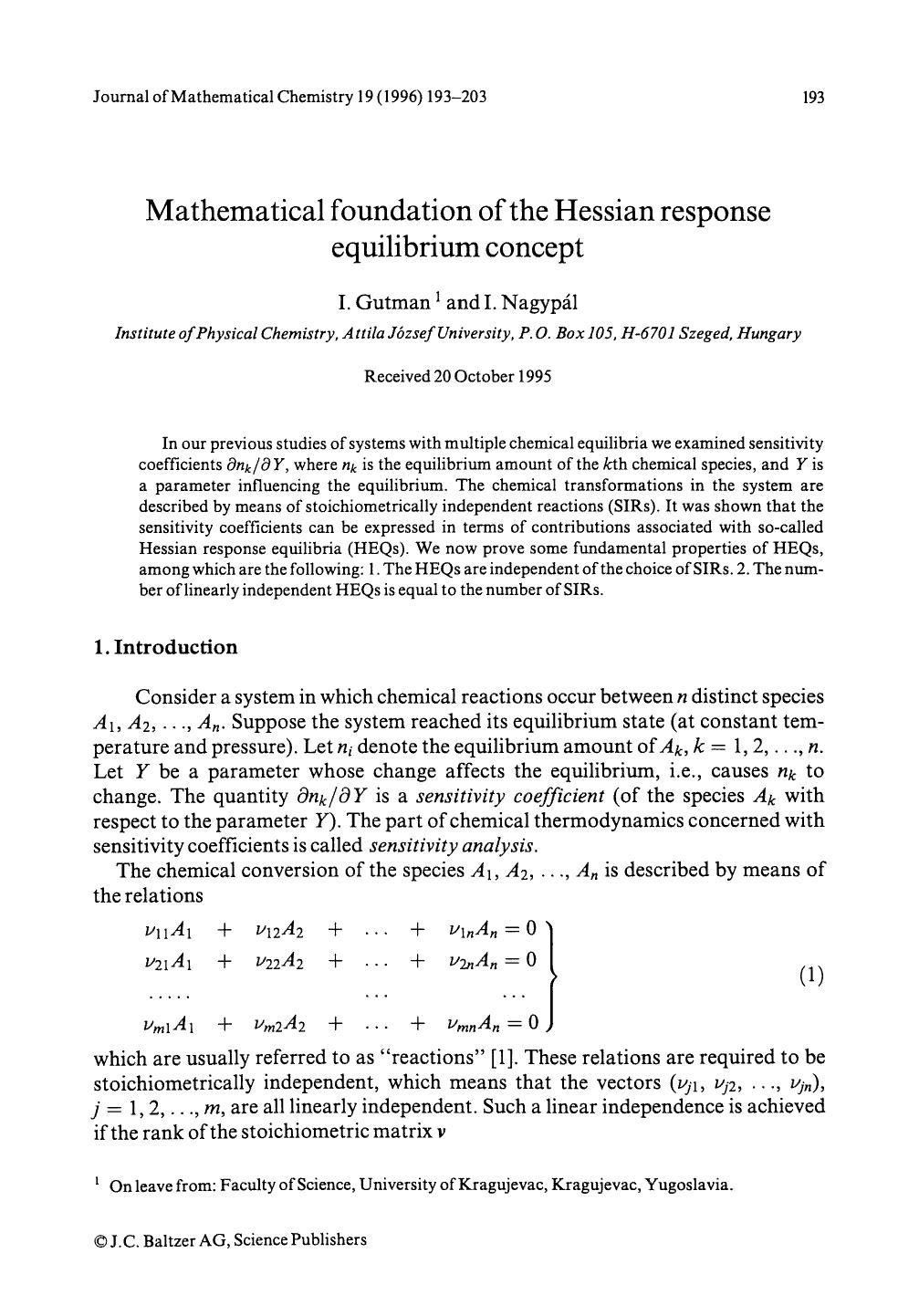 Mathematical foundation of the Hessian response equilibrium concept by Unknown