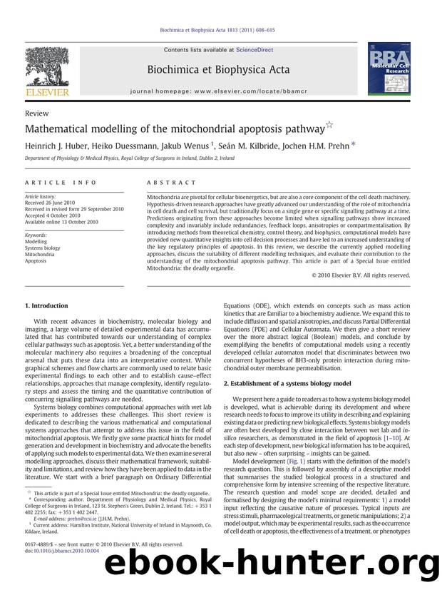Mathematical modelling of the mitochondrial apoptosis pathway by Heinrich J. Huber & Heiko Duessmann & Jakub Wenus & Seán M. Kilbride & Jochen H.M. Prehn