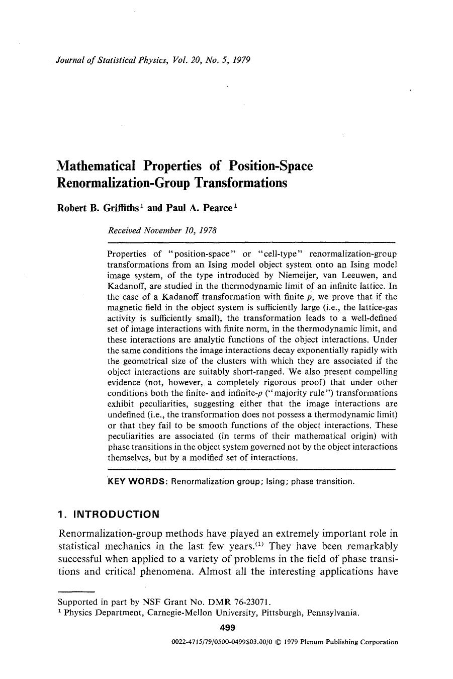 Mathematical properties of position-space renormalization-group transformations by Unknown