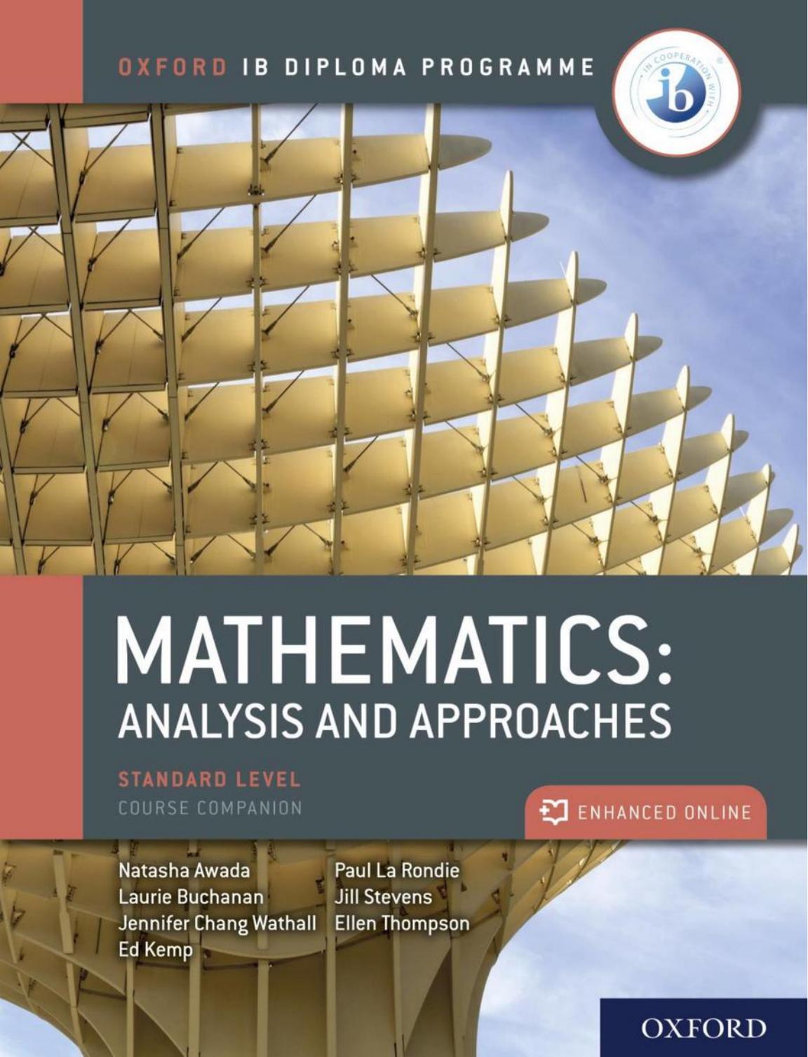 Mathematics Analysis and approaches SL course companion oxford by anshn
