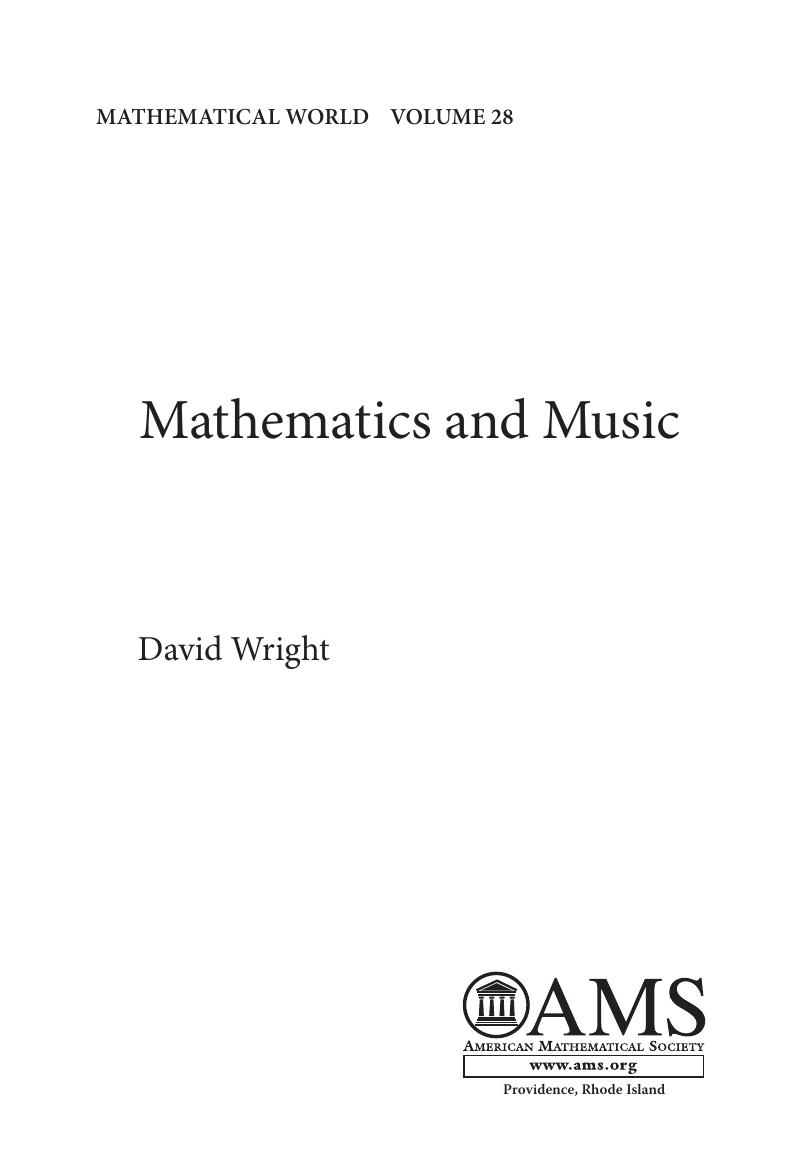 Mathematics and Music by David Wright
