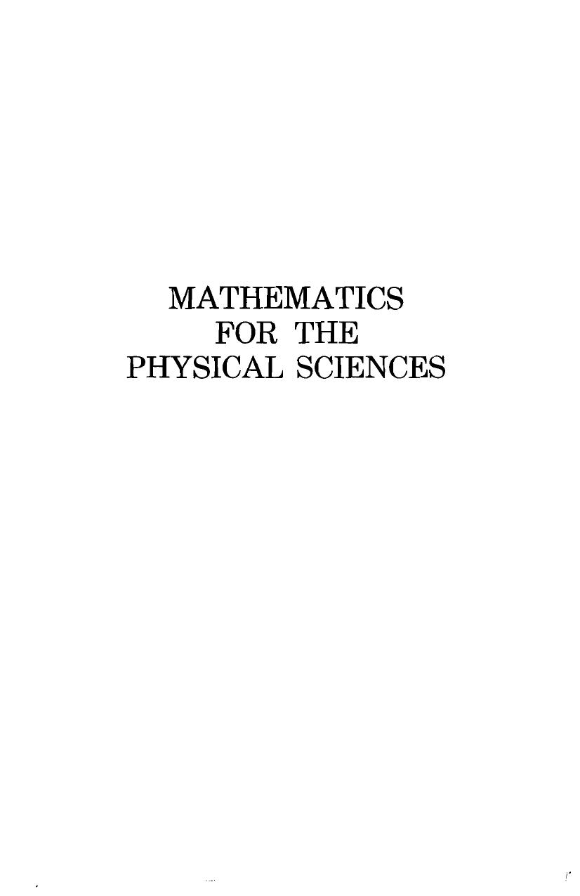 Mathematics for the Physical Sciences by Unknown