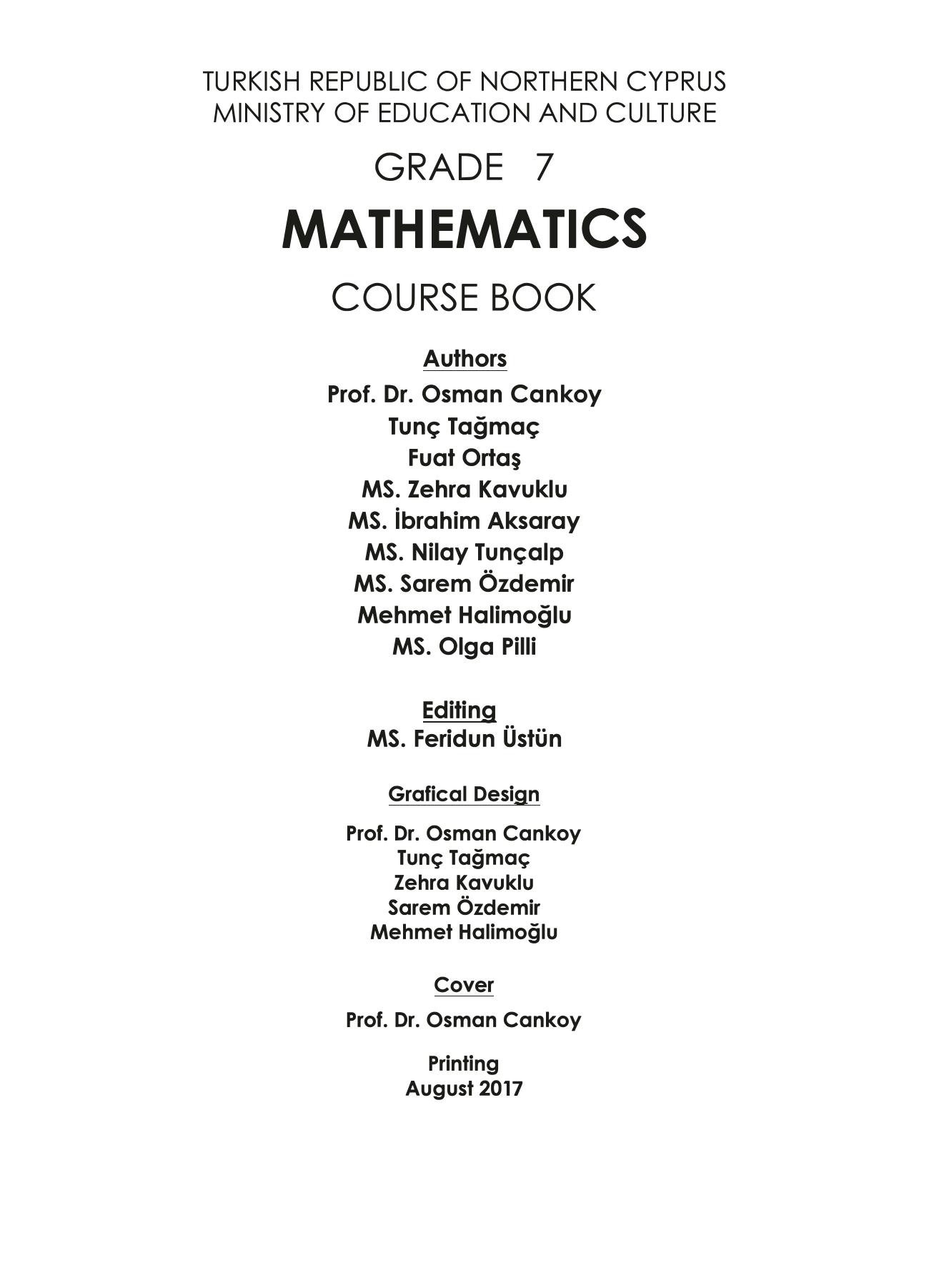 Mathematics. Grade 7. Course Book by coll
