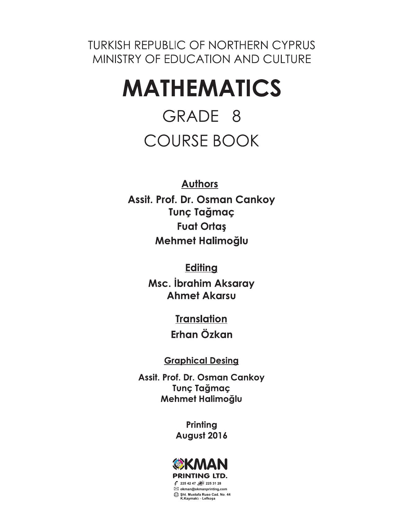 Mathematics. Grade 8. Course Book by coll