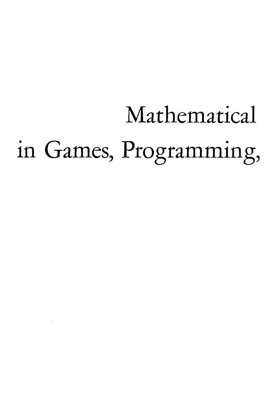 Matrix Games, Programming, and Mathematical Economics. Mathematical Methods and Theory in Games, Programming, and Economics by Samuel Karlin and Z. W. Birnbaum (Auth.)