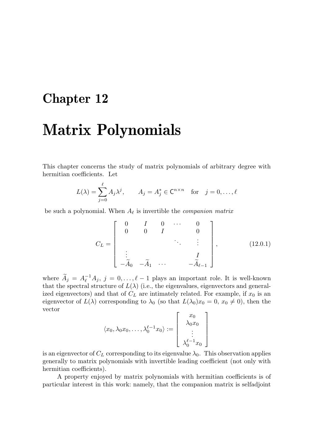 Matrix Polynomials by Unknown
