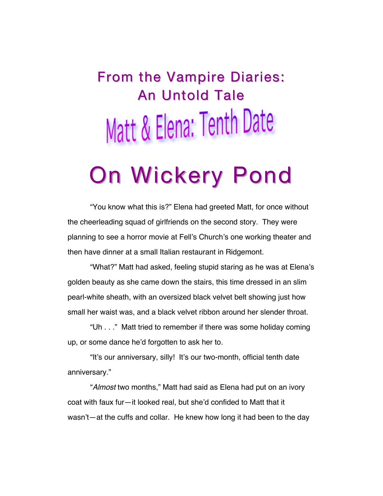 Matt and ElenaTenth Date by L. J. Smith