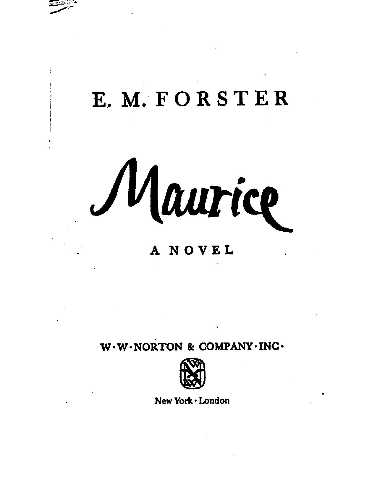 Maurice by E. M. Forster