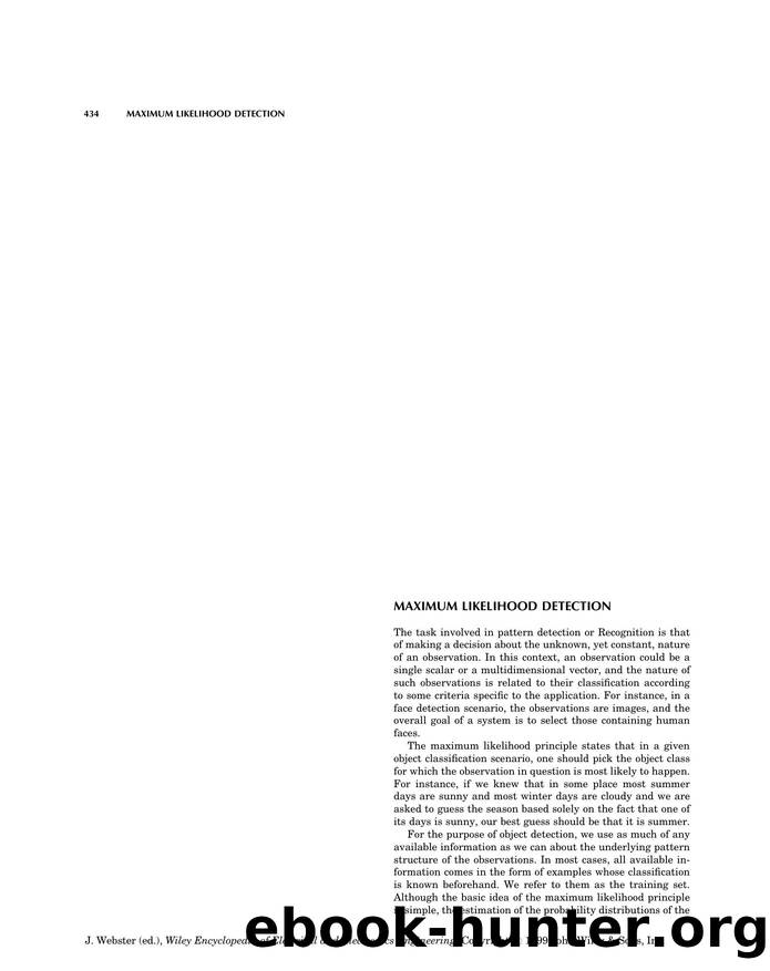 Maximum Likelihood Detection". In: Wiley Encyclopedia of Electrical and Electronics Engineering by Unknown