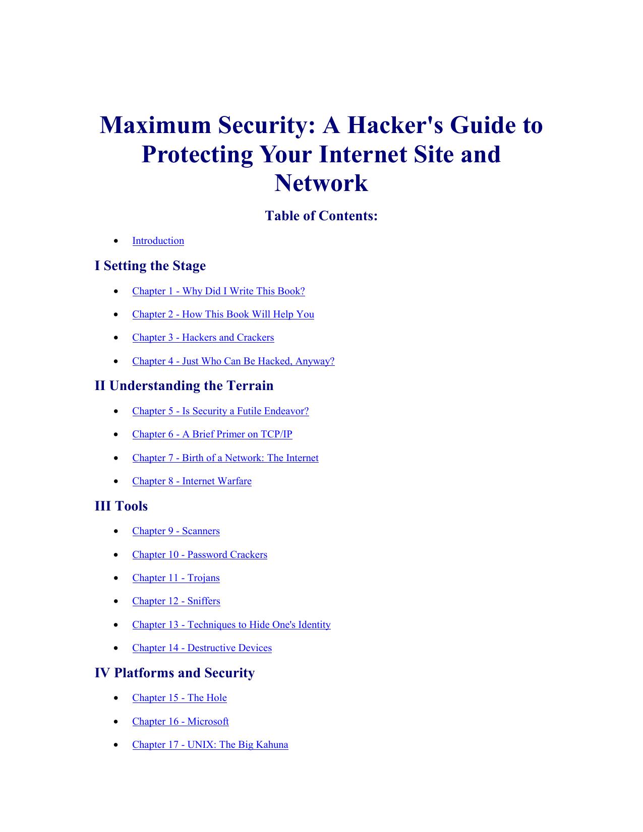 Maximum Security: A Hacker's Guide to Protecting Your Internet Site and Network by Andrew Vincent