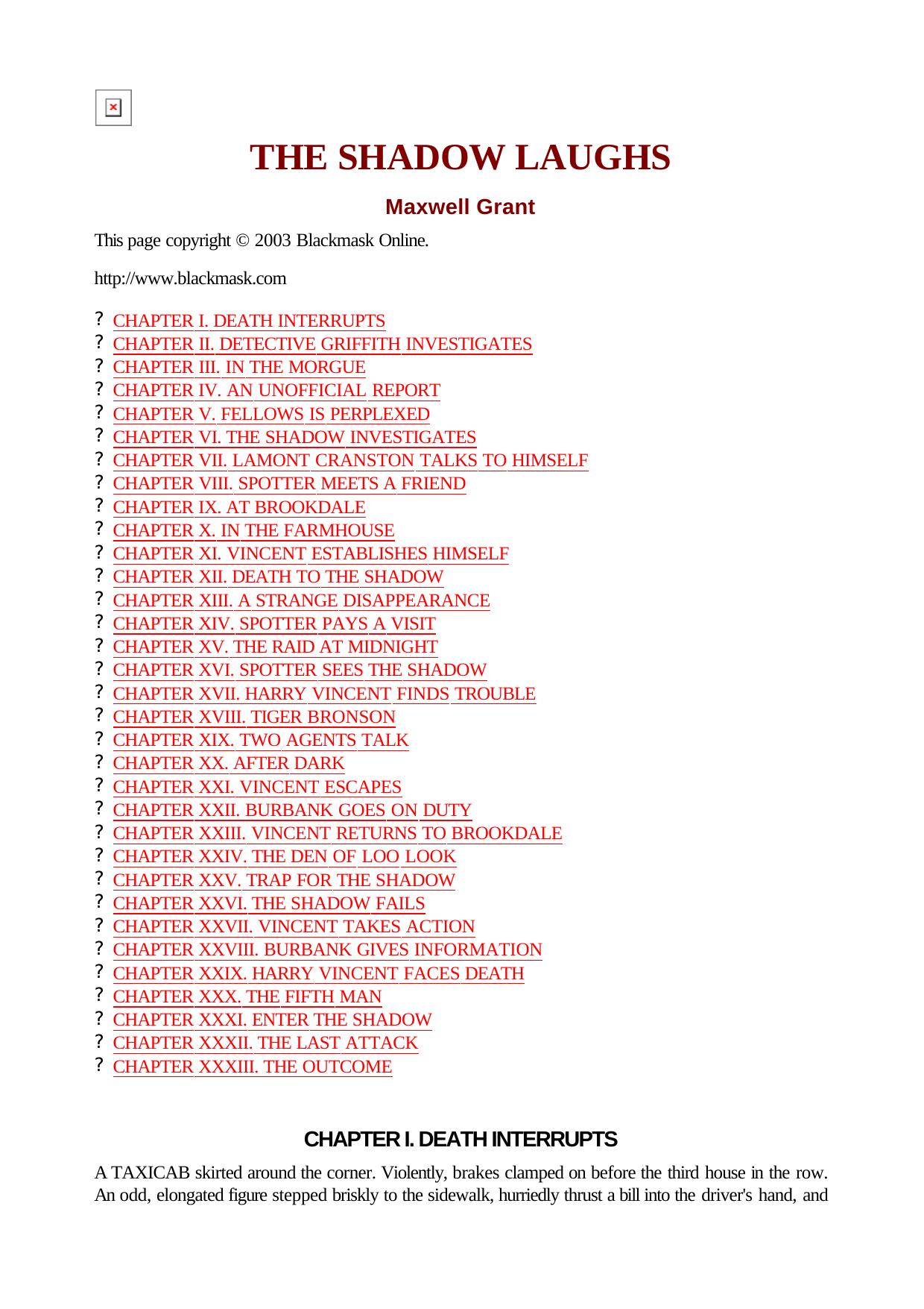 Maxwell Grant - The Shadow - 003 - The The Shadow by Laughs