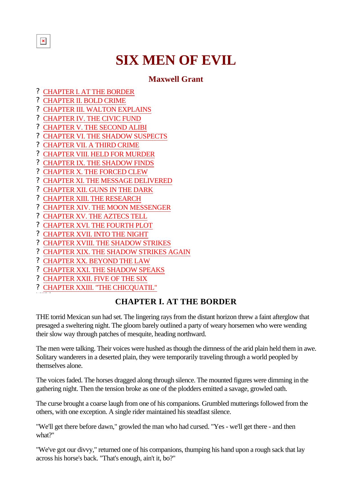 Maxwell Grant - The Shadow - 024 by Six Men of Evil